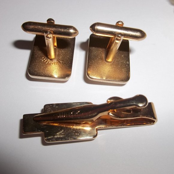 VINTAGE Swank, Swank Cufflink, Swank Tie Clip, Swank Men's K Initial Letter 8316 - Picture 5 of 10